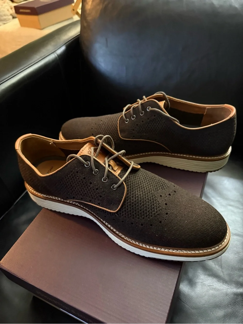 Johnston & Murphy Upton Brown Heathered Knit Men’s Size 12